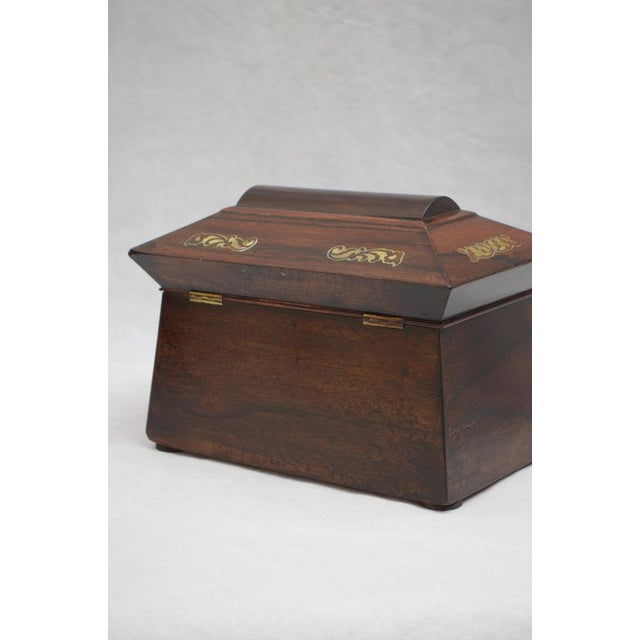 Brown Regency Sarcophagus Jewellery Box in Rosewood, 1820 For Sale - Image 8 of 10