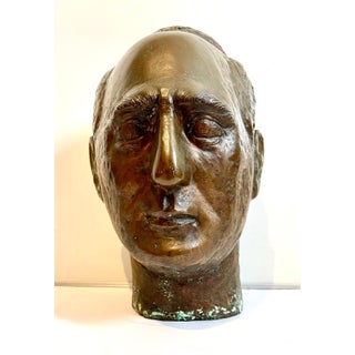 Minna Harkavy, Bronze Modernist Sculpture Portrait, Leo Stein by Minna Harkavy WPA Artist, c.1930-1940 For Sale