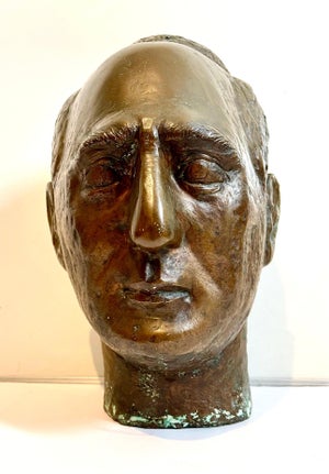 Minna Harkavy, Bronze Modernist Sculpture Portrait, Leo Stein by Minna Harkavy WPA Artist, c.1930-1940