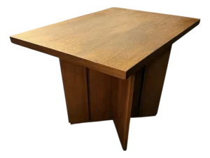 1960s McM Walnut End Table Stand Endtable Cantilever Baughman Style Attb.