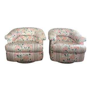 1980s Directional Mid Century Swivel Lounge Chairs - A Pair For Sale