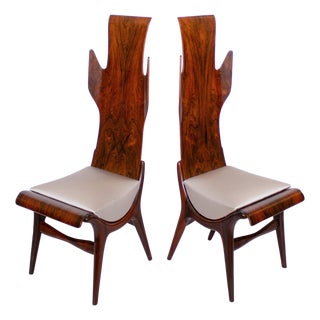 Pair of 1950s Flame Dining chairs by Dante la Torre for Pozzi, Italy For Sale