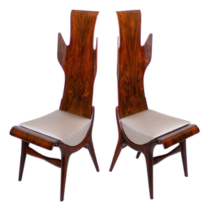 Pair of 1950s Flame Dining chairs by Dante la Torre for Pozzi, Italy