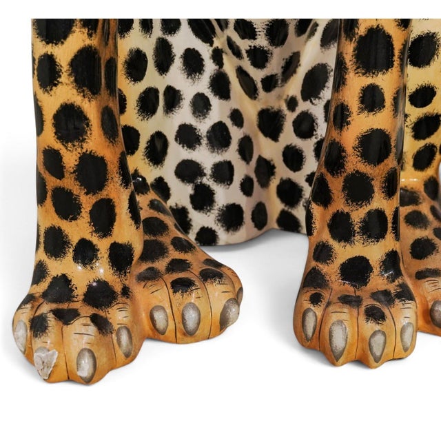 Cream Carlos Alberto (Mexican, 1983-) Paper Mache Cheetah Sculpture For Sale - Image 8 of 9
