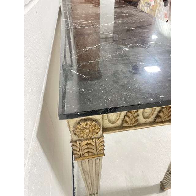 Marge Carson Console Table With Marble Top For Sale - Image 4 of 11