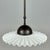 French Art Deco White Opaline Glass and Burnished Brass Pendant, 1940s For Sale - Image 17 of 18