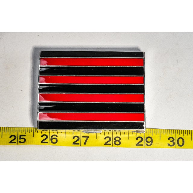 Rare Art Deco Antique Silver Black Red Enamel Cigarette Case Court of Siam Bangkok Presentation Box Luxury Tobacciana For Sale - Image 12 of 18