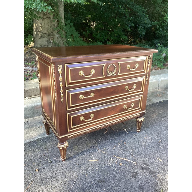 Late 20th Century Late 20th Century EJ Victor Newport Historic Collection Neoclassical Three-Drawer Commode For Sale - Image 5 of 7