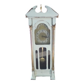 Miniature White Painted Grandfather Clock For Sale