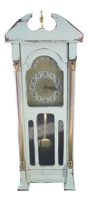 Miniature White Painted Grandfather Clock