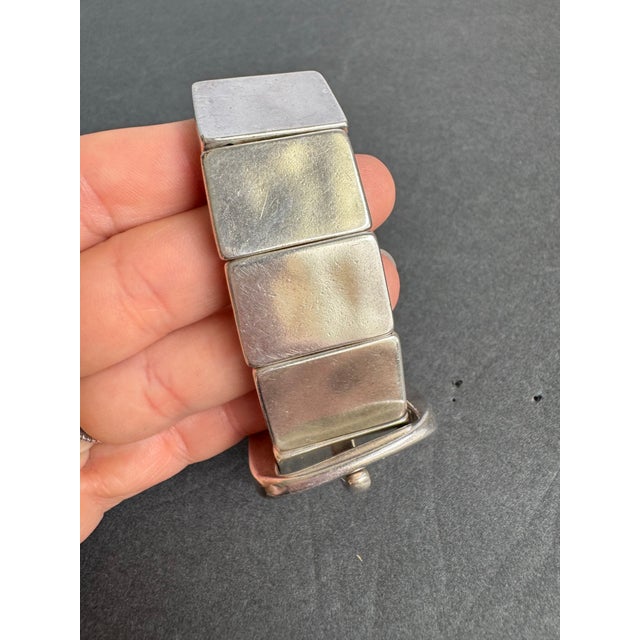 Uno De 50 Belt Buckle Bracelet Chunky Sterling Silver Plated Rare Retired For Sale - Image 10 of 12