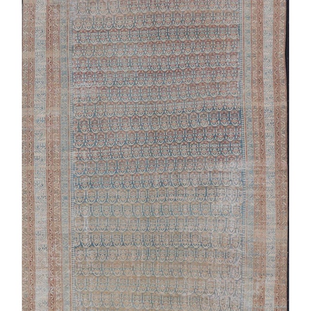 Large Antique Malayer Persian Gallery with All Over Paisley Design With Lt. Blue. Keivan Woven Arts; rug V21-0309-152...