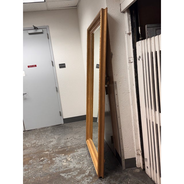 Bespoke Giltwood Beveled Floor Mirror For Sale - Image 4 of 12