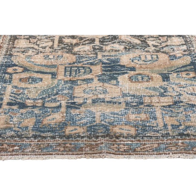 Early 20th Century Antique-Worn Persian Hamadan Rug- 02'07 X 03'09 For Sale - Image 4 of 9