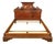 Antique Walnut King Size Bed with Carved Scroll Headboard For Sale