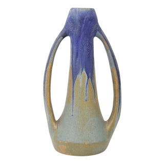 Antique French Art Nouveau Drip Glaze Stoneware Vase by Gilbert Méténier, 1910 For Sale
