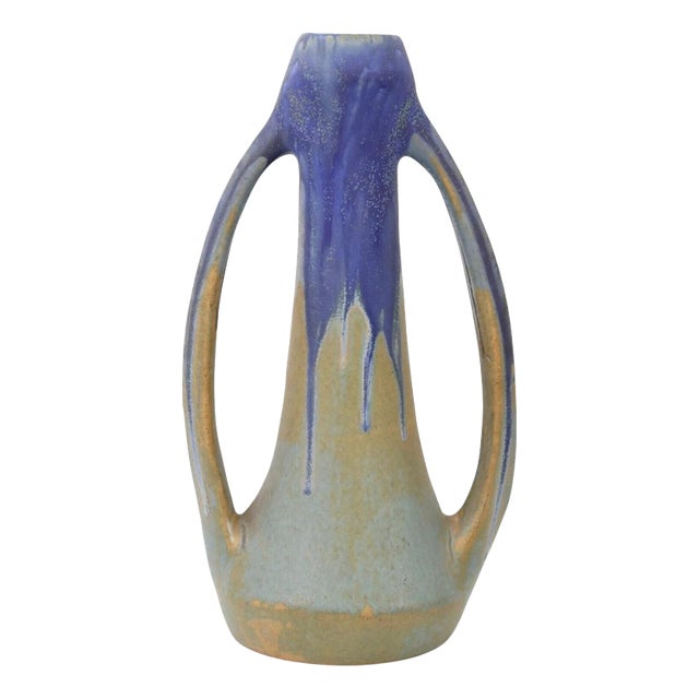 Antique French Art Nouveau Drip Glaze Stoneware Vase by Gilbert Méténier, 1910 For Sale
