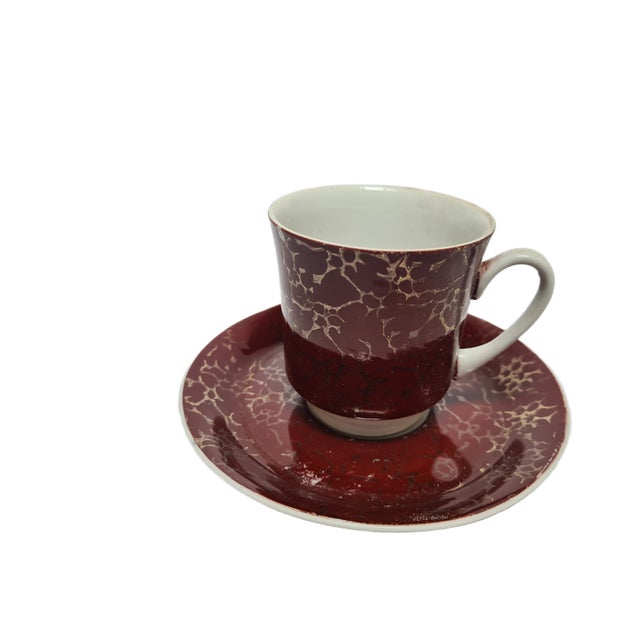 Vintage Polish Cup and Saucer from Wałbrzych Pottery, 1970s, Set of 2 For Sale - Image 4 of 13