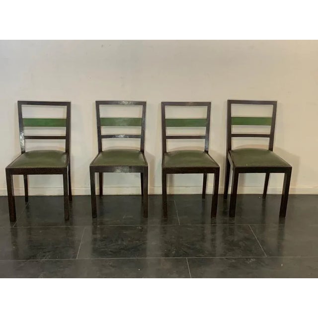 Art Deco Dining Chairs in Rosewood-Stained Beech and Green Maple, 1930s, Set of 4 For Sale - Image 12 of 12