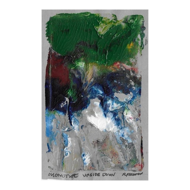 1970s Ruth Freeman Upside Down Abstract Monoprint For Sale