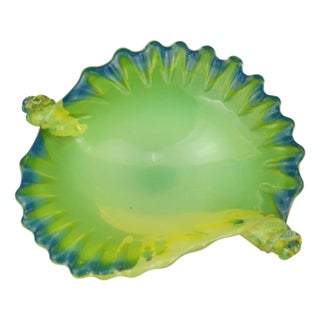 Murano Glass Shell Bowl attributed to Barovier & Toso, Italy, 1940s For Sale