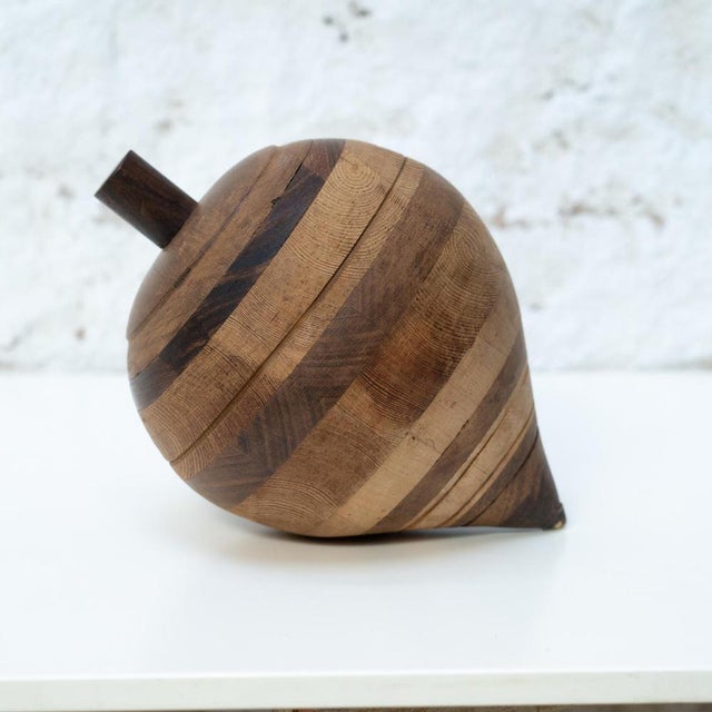 Sculpture Spinning Top in Wood, 1990s For Sale - Image 6 of 17