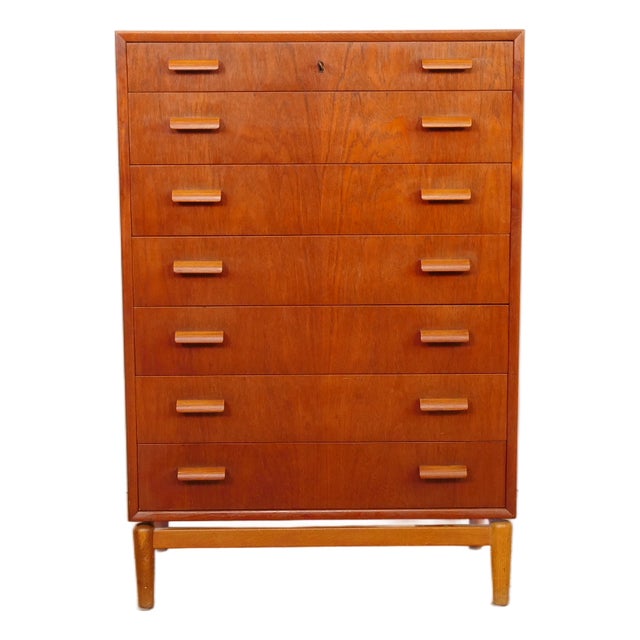 Vintage Chest of Drawers in Teak, 1950s For Sale