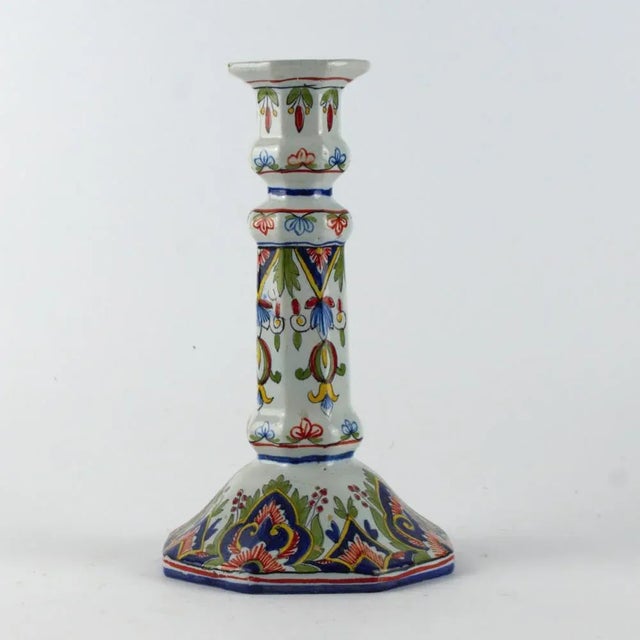 French Clay Candlestick from Rouen For Sale - Image 4 of 5