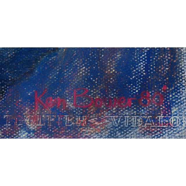 Ken Bower Surrealist "Sleeping Among the Trees" Pastel on Paper 1980 For Sale In Monterey, CA - Image 6 of 8