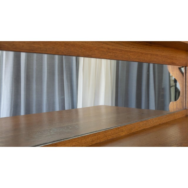 Antique American Empire Tiger Oak Sideboard With Mirror, Early 20th Century For Sale - Image 11 of 11