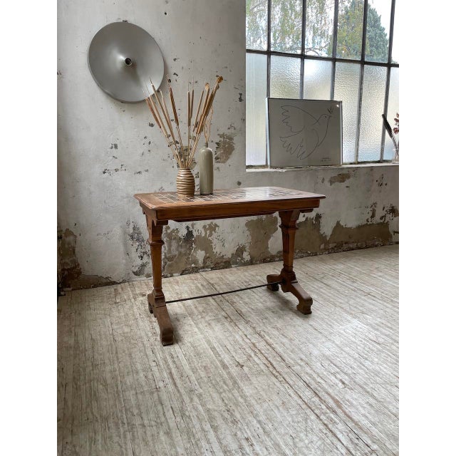 Walnut and Tiled Bistro Table, 1890 For Sale - Image 12 of 18