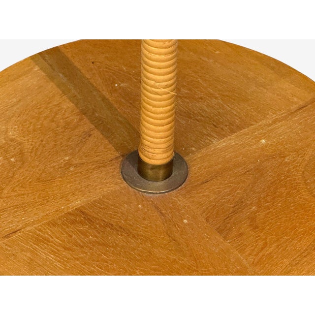 1940s Swedish Modern, Floor Lamp, Rattan, Elm, Fabric For Sale - Image 12 of 14