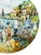 1980s Vintage Brunelli Designs Made in Italy Folk Art Market Scene Ceramic Salad Plates - Set of 6 For Sale - Image 12 of 18