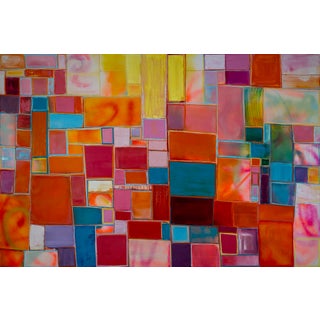 Structure 2009 - Oil and Acrylic on Canvas by Kymm Swank For Sale