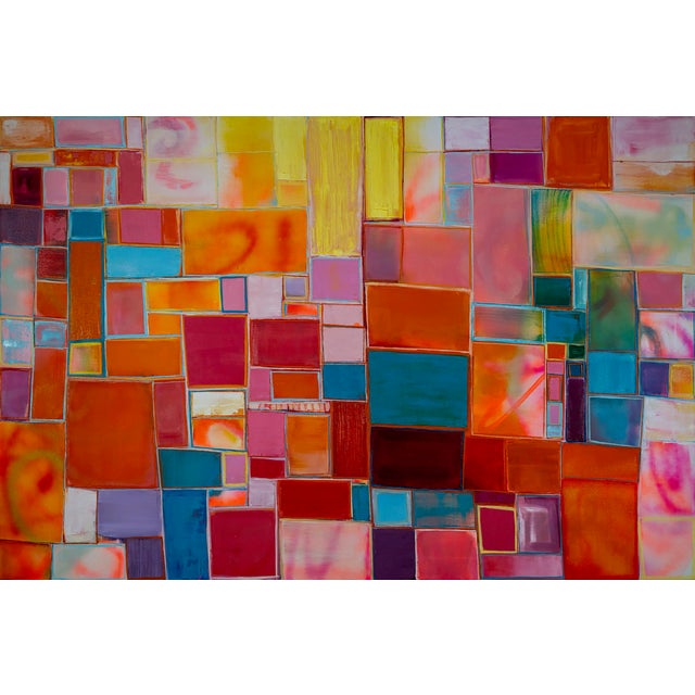 Structure 2009 - Oil and Acrylic on Canvas by Kymm Swank For Sale