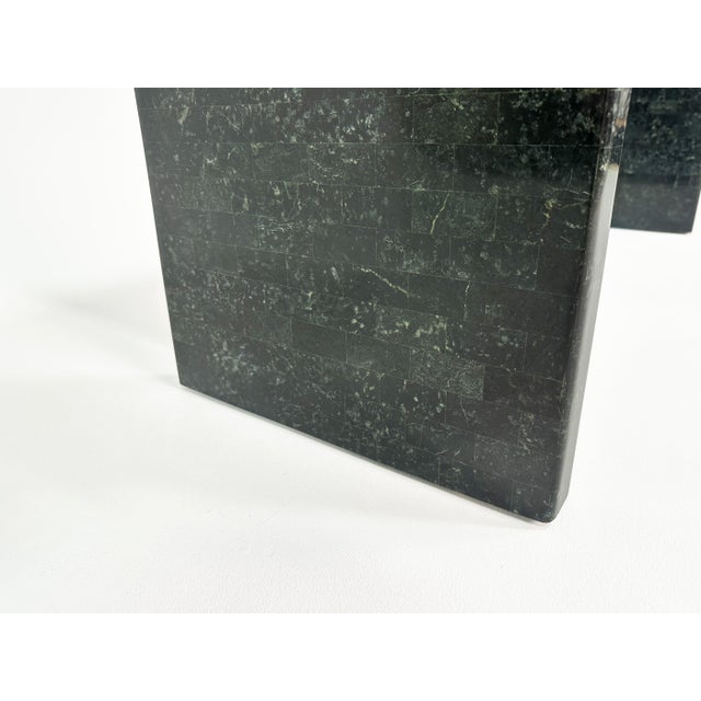 Black Vintage Maitland Smith Tessellated Marble Asian Silhouette Console Table For Sale - Image 8 of 10