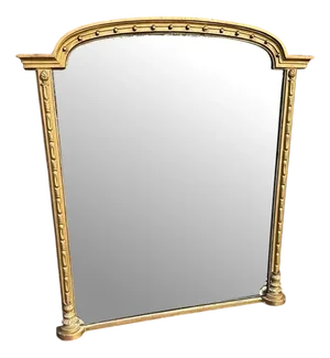 Large Antique 19th Century English Gilt Overmantle Mirror
