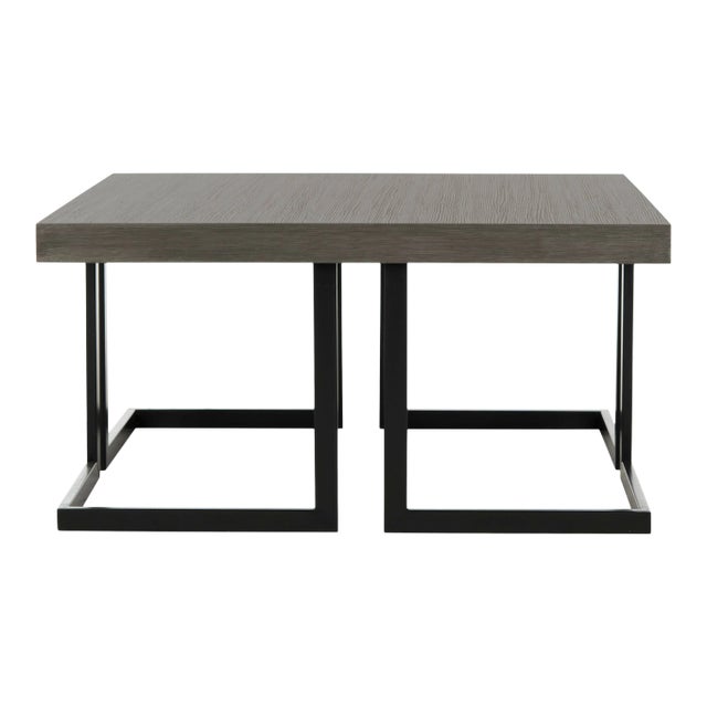 Modern Mid Wood Coffee Table in Dark Grey & Black For Sale
