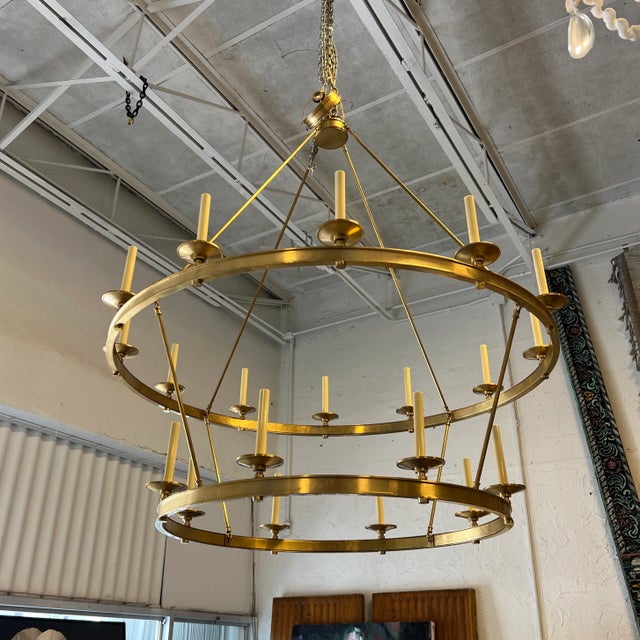 Brass Visual Comfort Launceton Grande Two Tiered Chandelier For Sale - Image 8 of 8