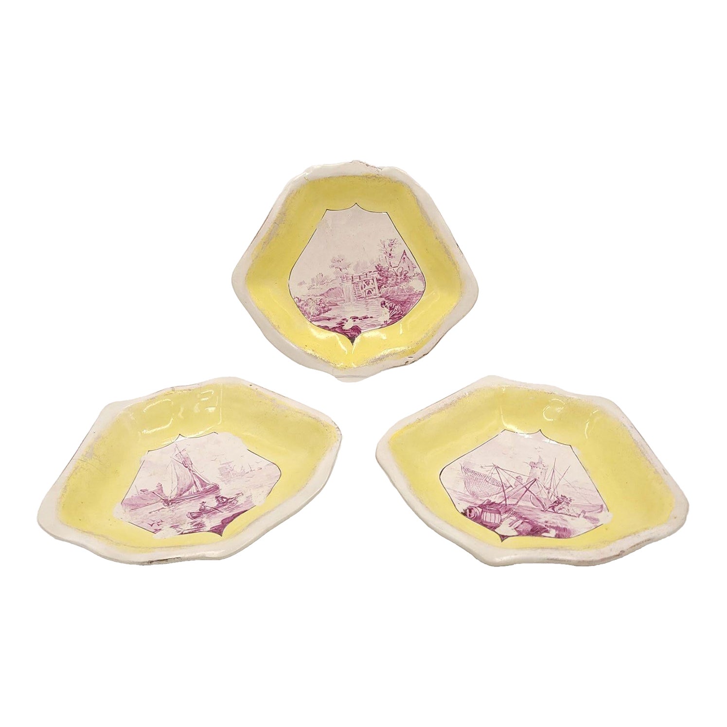 Set of Three Lozenge Shaped Dishes, Continental, Circa 1780 | Chairish