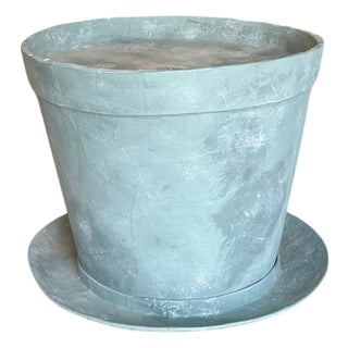 Casa Gusto Custom Blue Paper Mache Pot For Sale