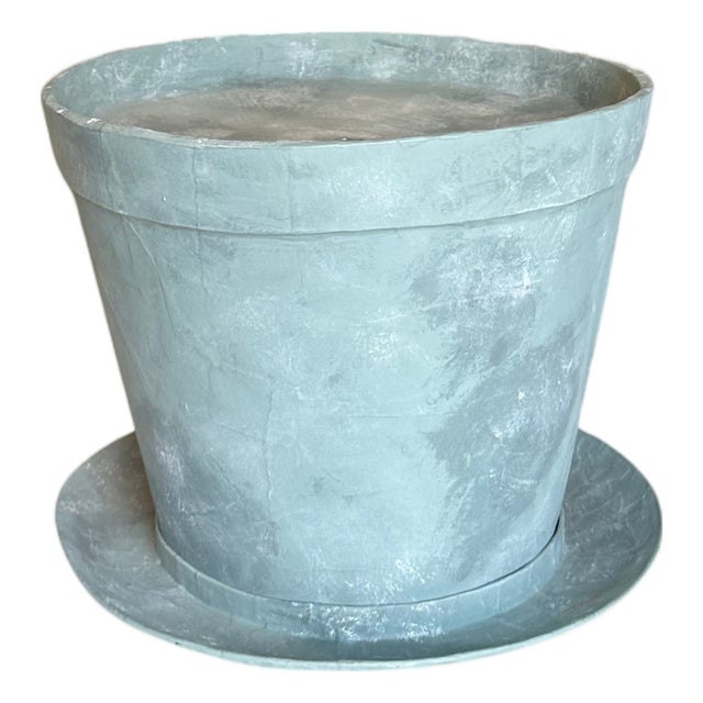 Casa Gusto Custom Blue Paper Mache Pot For Sale