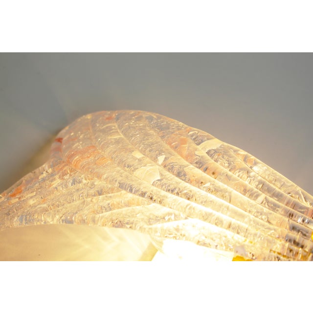 Metal Italian Foglio Wall Lamps in Murano Glass, 1980s, Set of 2 For Sale - Image 7 of 9