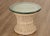 Quality Vintage Round Wicker Rattan Glass Top Side Table For Sale In Philadelphia - Image 6 of 13