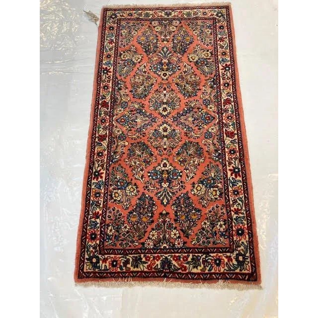 Rose 1970s Vintage Persian Sarouk Rug For Sale - Image 8 of 8