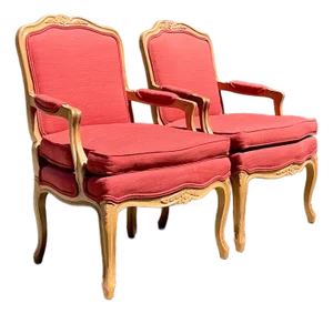 Vintage Carved Fauteuil Chairs - A Pair