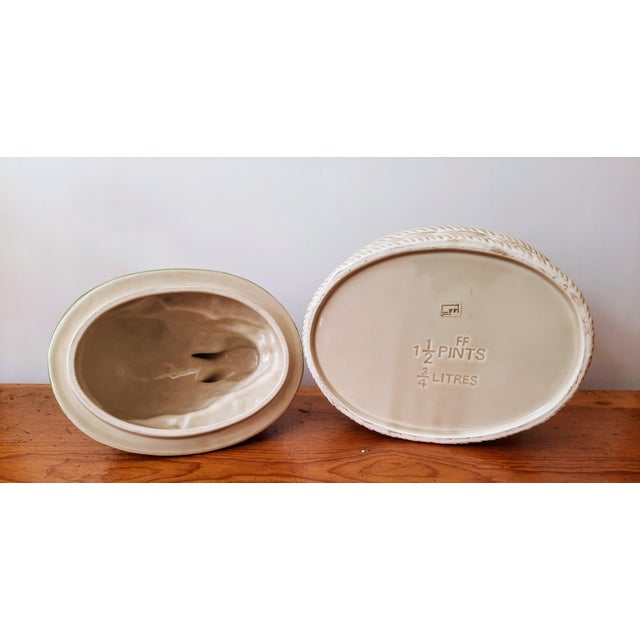 Mid 20th Century Fitz Floyd Majolica Bunny Rabbit Tureen For Sale - Image 5 of 7