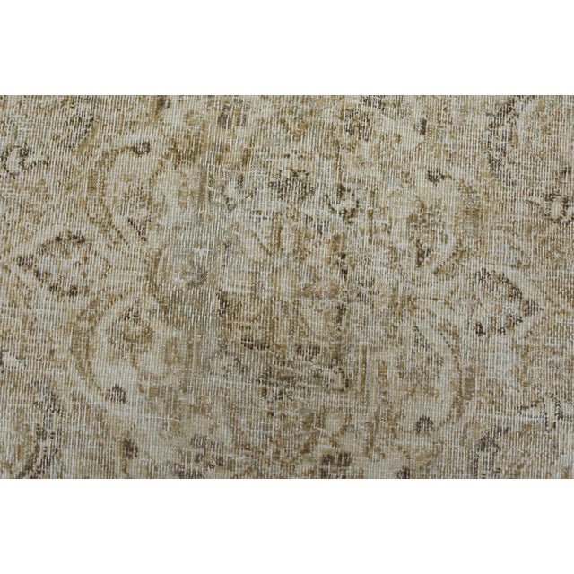 Tabriz Rug 9’9” X 12’2” Beige Wool Vintage Distressed Hand-Knotted Carpet For Sale - Image 9 of 15