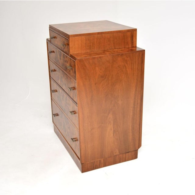 Art Deco Burr Walnut Chest of Drawers, 1930 For Sale - Image 4 of 11