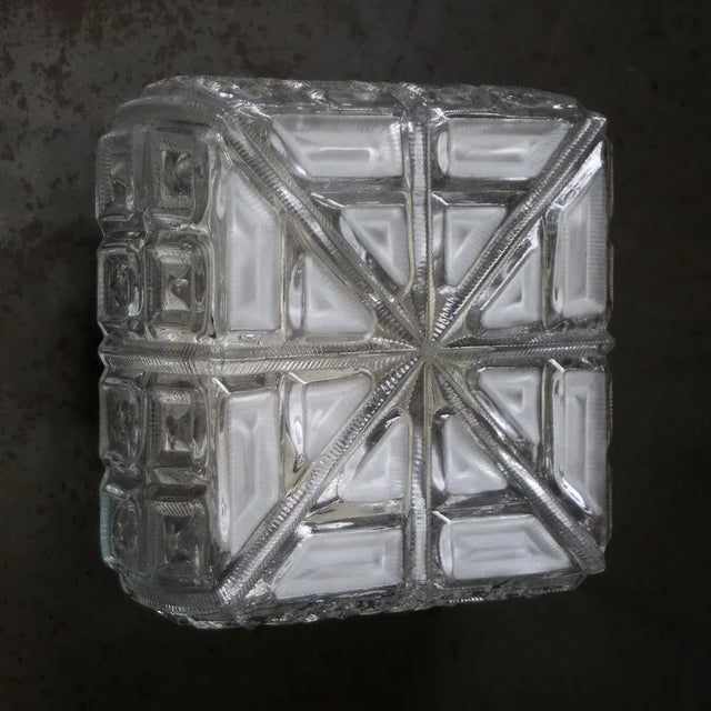 Mid-Century Modern Mid-Century Modern Clear and Mat Glass Sconce For Sale - Image 3 of 12